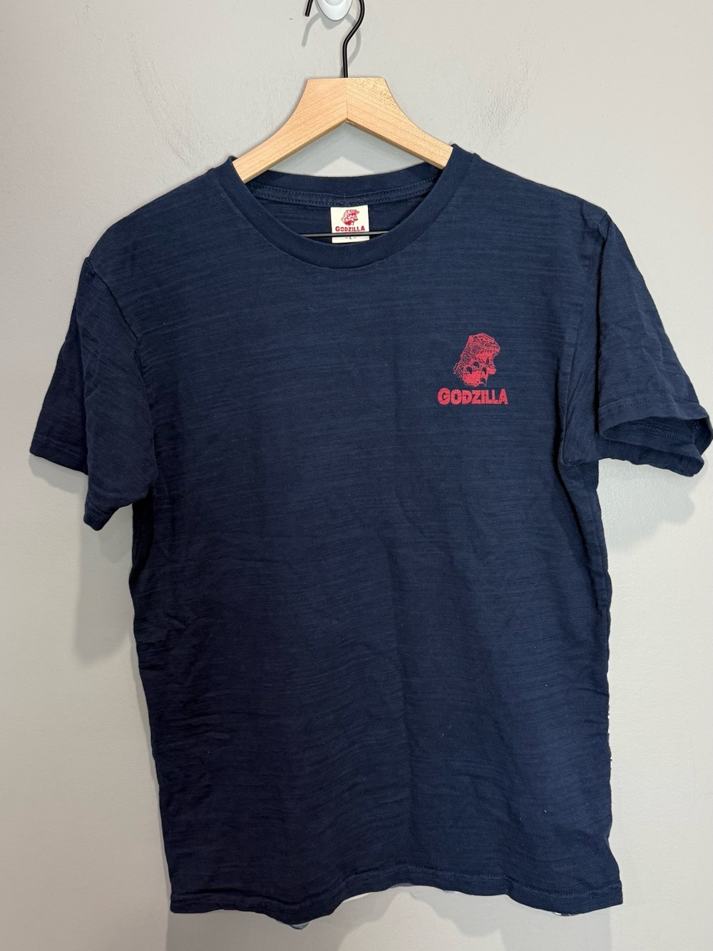 Godzilla Great Wave Hokusai Graphic T Shirt Navy Mens Large Toho Japan